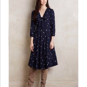111Tylho Anthropologie Navy Midi Dress
